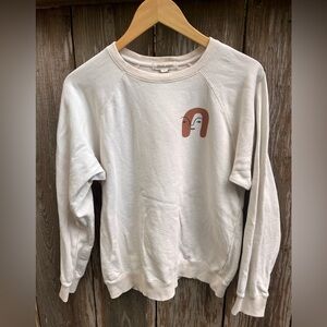 Tradlands Screen Print Crew Neck Sweatshirt in Cream | Sz M